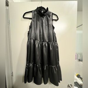 Black satin like boutique dress